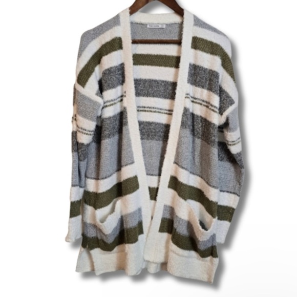 Pink Clover Womens Millicent Long Sleeve Cardigan Multicolor Stripped Medium New - Picture 1 of 5